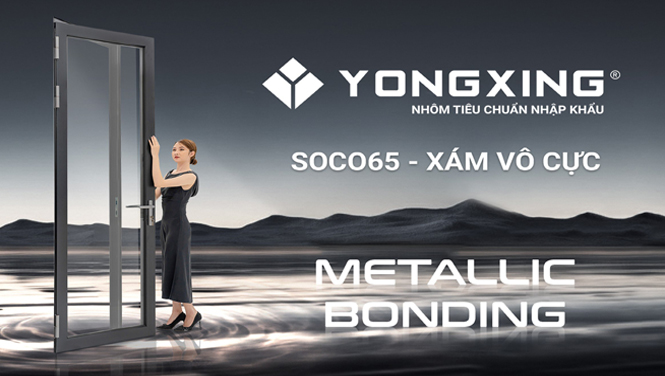 Cửa nhôm Soco65 xám vô cực giá tốt, bền, đẹp