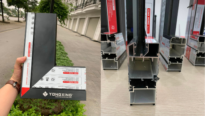 Nhôm hệ mở quay YX-VH8090 màu xám ngọc 2