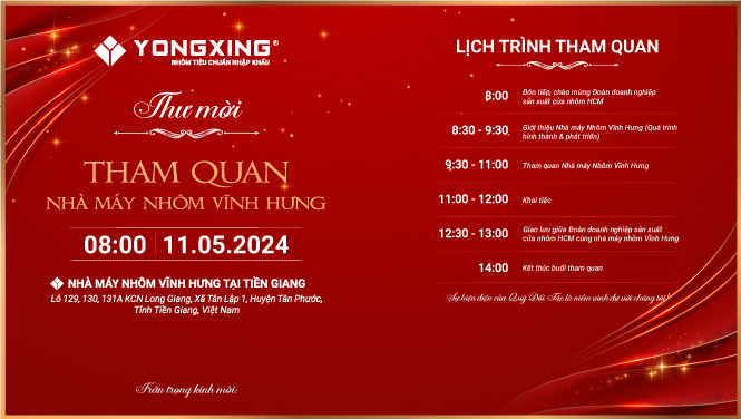 Thư mời tham quan nhà máy nhôm Yongxing